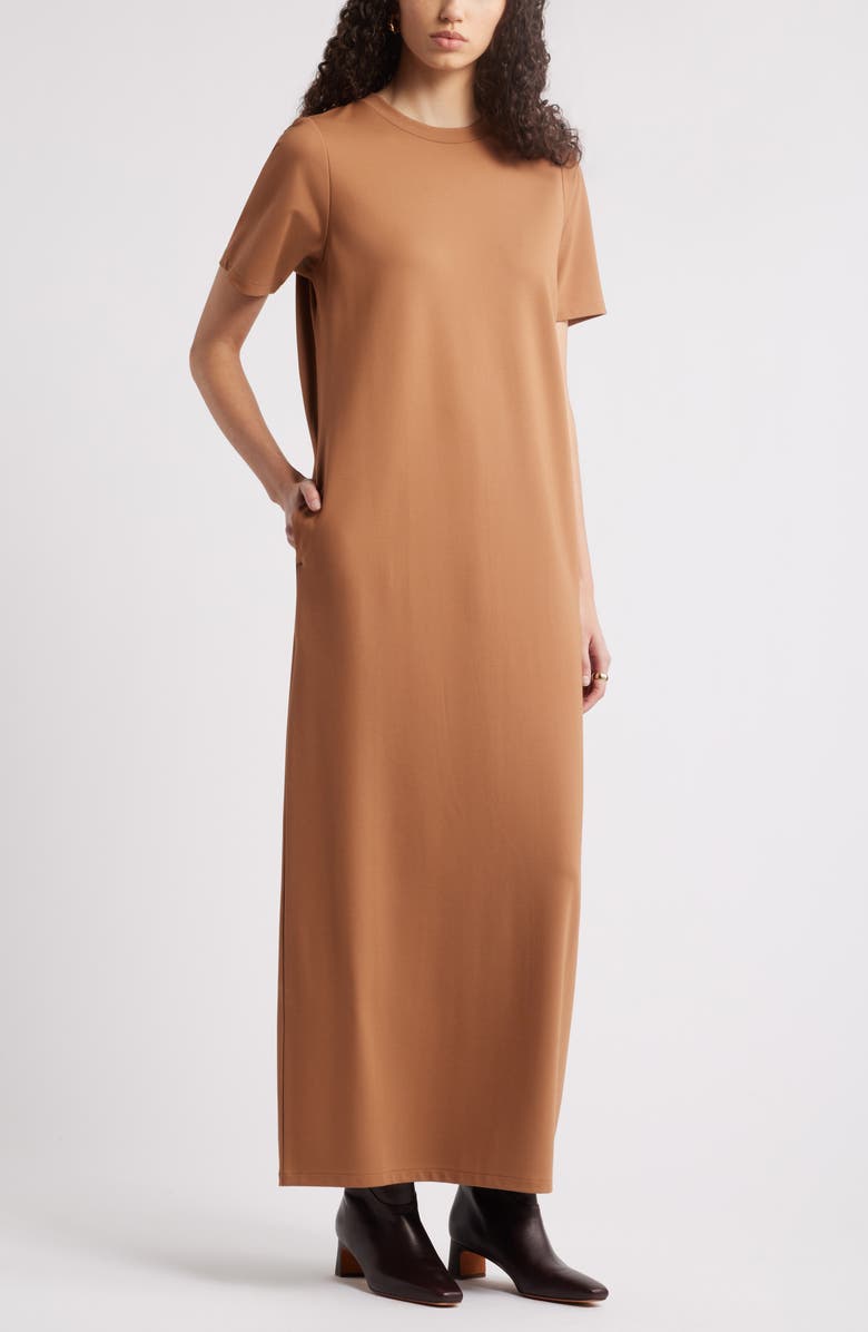 Nordstrom Ponte Maxi Dress, Main, color, Tan Thrush