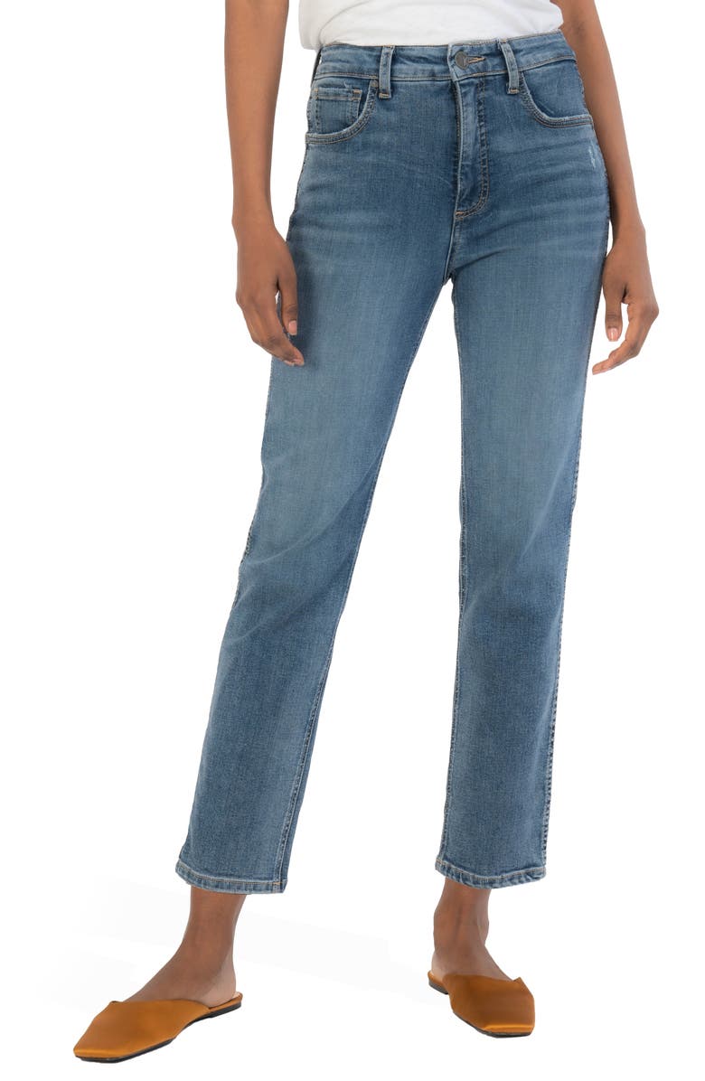 KUT from the Kloth Elizabeth Fab Ab High Waist Crop Straight Leg Jeans, Main, color, 