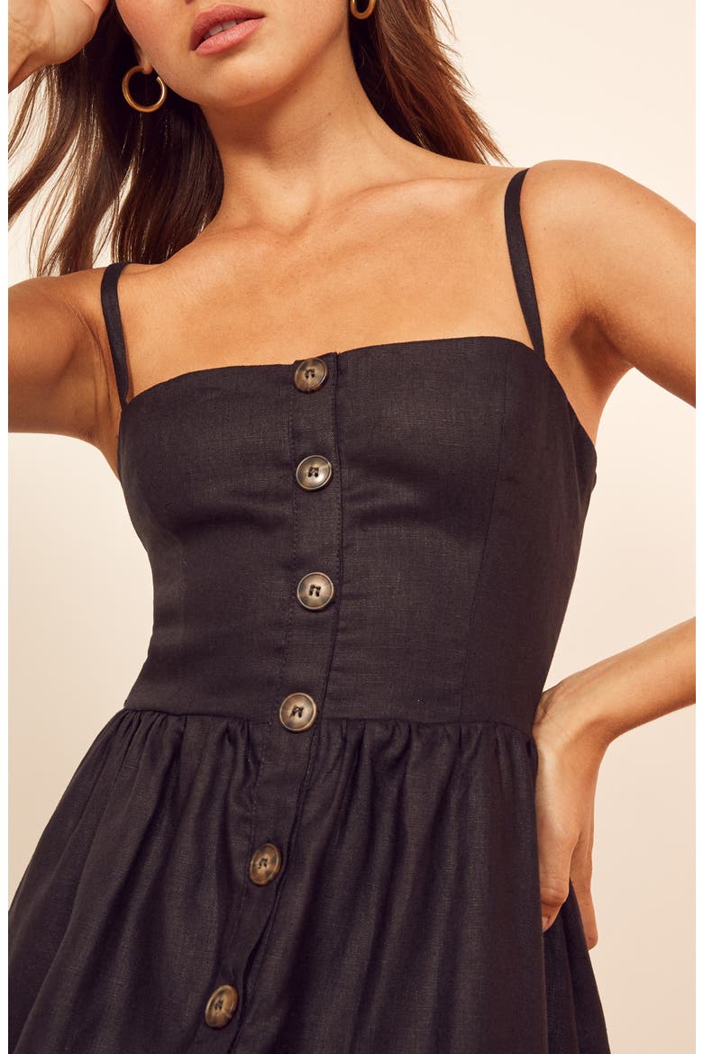 Tori Linen Sundress, Alternate, color, BLACK