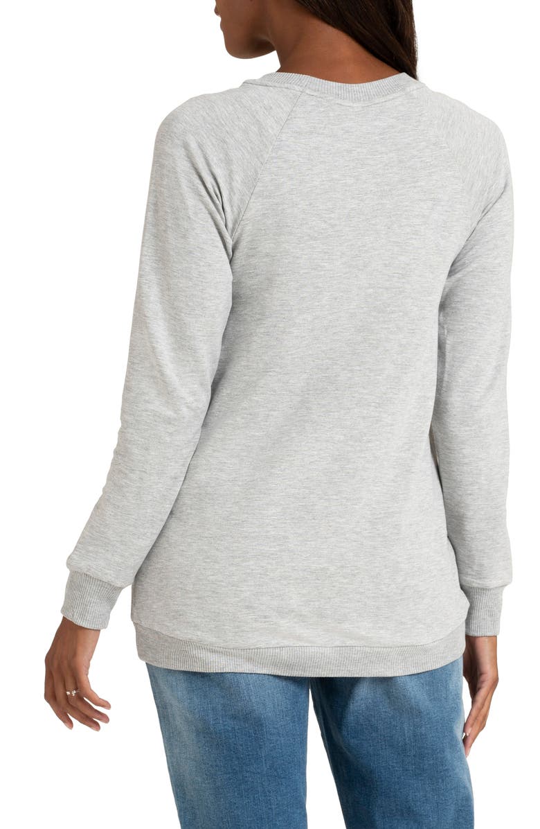 Seraphine Tulip Hem Maternity/Nursing Sweatshirt, Alternate, color,