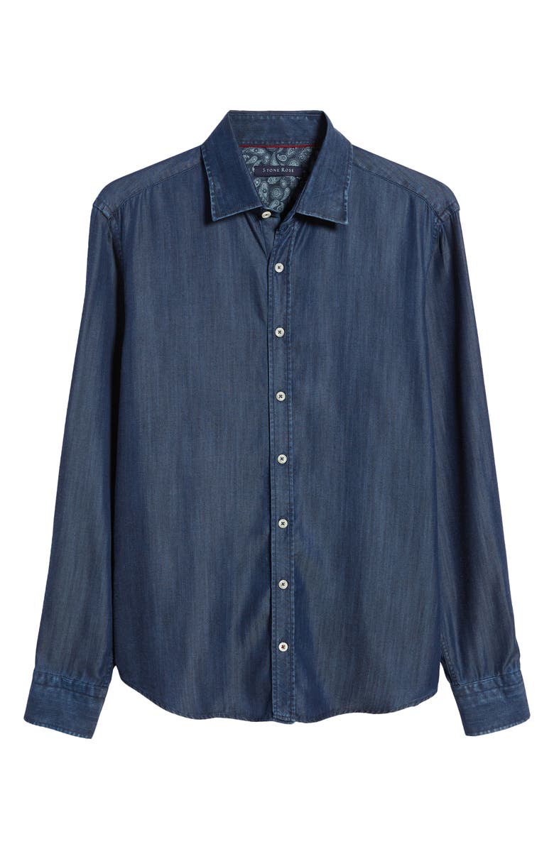 Stone Rose Denim Button-Up Shirt, Alternate, color, 