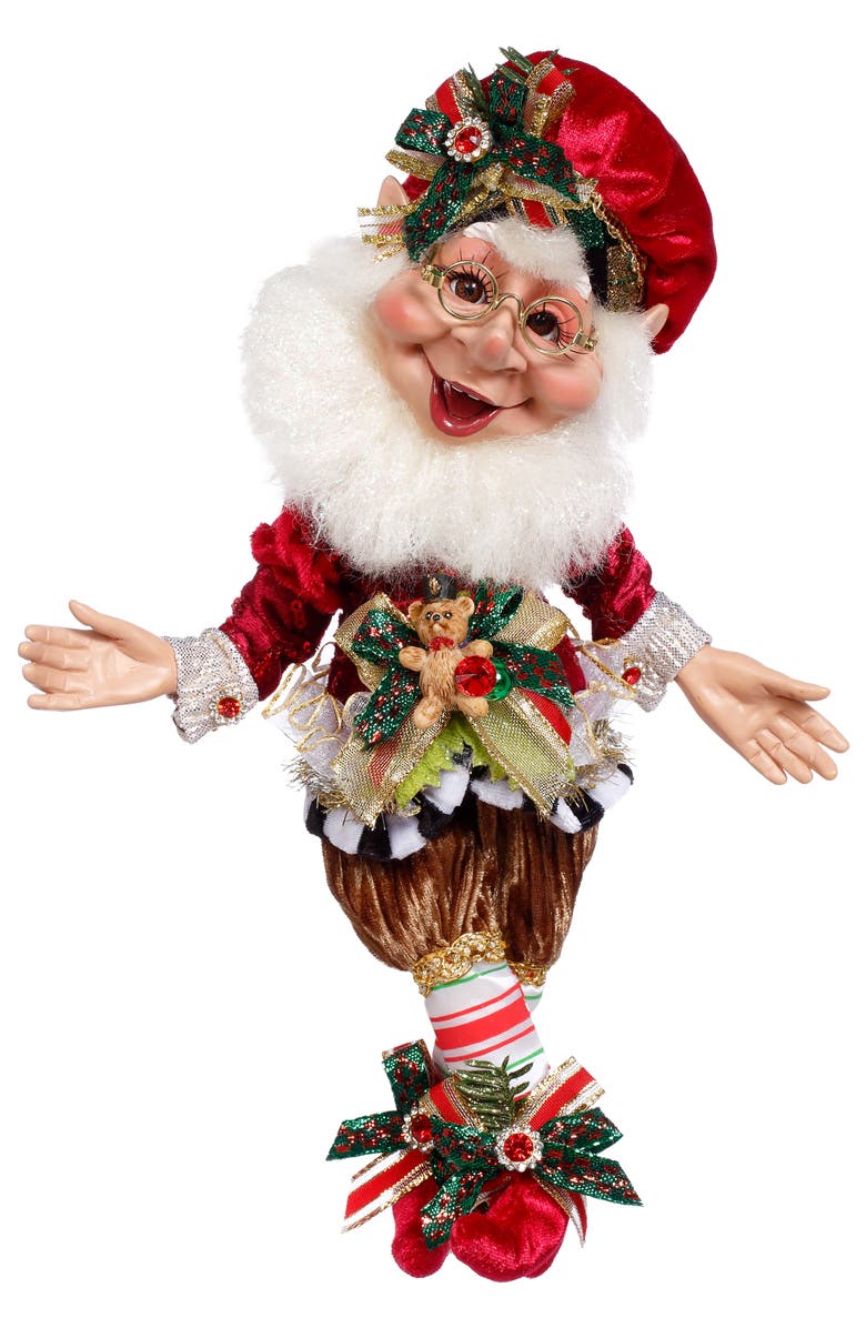 Mark Roberts Teddy Bear Elf, Small, Main, color, Red