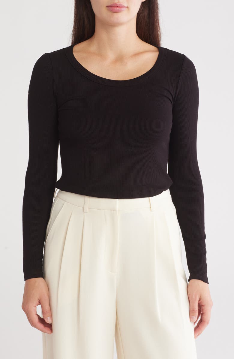 1.STATE Jersey Rib Long Sleeve Top | Nordstromrack