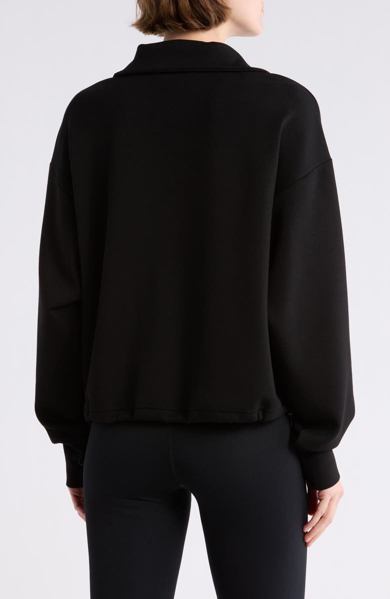 Z by Zella Whisper Knit Half Zip Sweatshirt, Alternate, color, Black