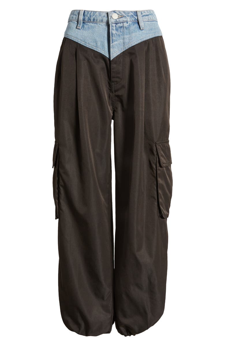 BLANKNYC Pleated Denim Waist Cargo Pants, Alternate, color, 