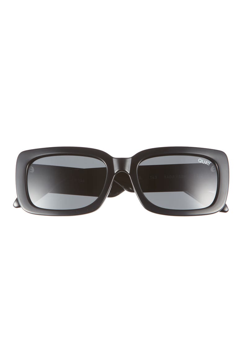 Yada Yada 55mm Polarized Rectangular Sunglasses, Main, color, BLK BLKPOL