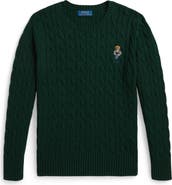 Polo Ralph Lauren Kids' Polo Bear Cable Knit Cotton Sweater
