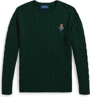 Polo Ralph Lauren Kids' Polo Bear Cable Knit Cotton Sweater