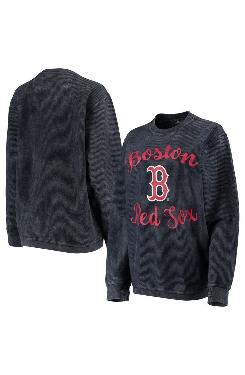 G-III 4HER BY CARL BANKS Women's G-III 4Her by Carl Banks Navy Boston Red Sox Script Comfy Cord Pullover Sweatshirt, Main, color, Navy