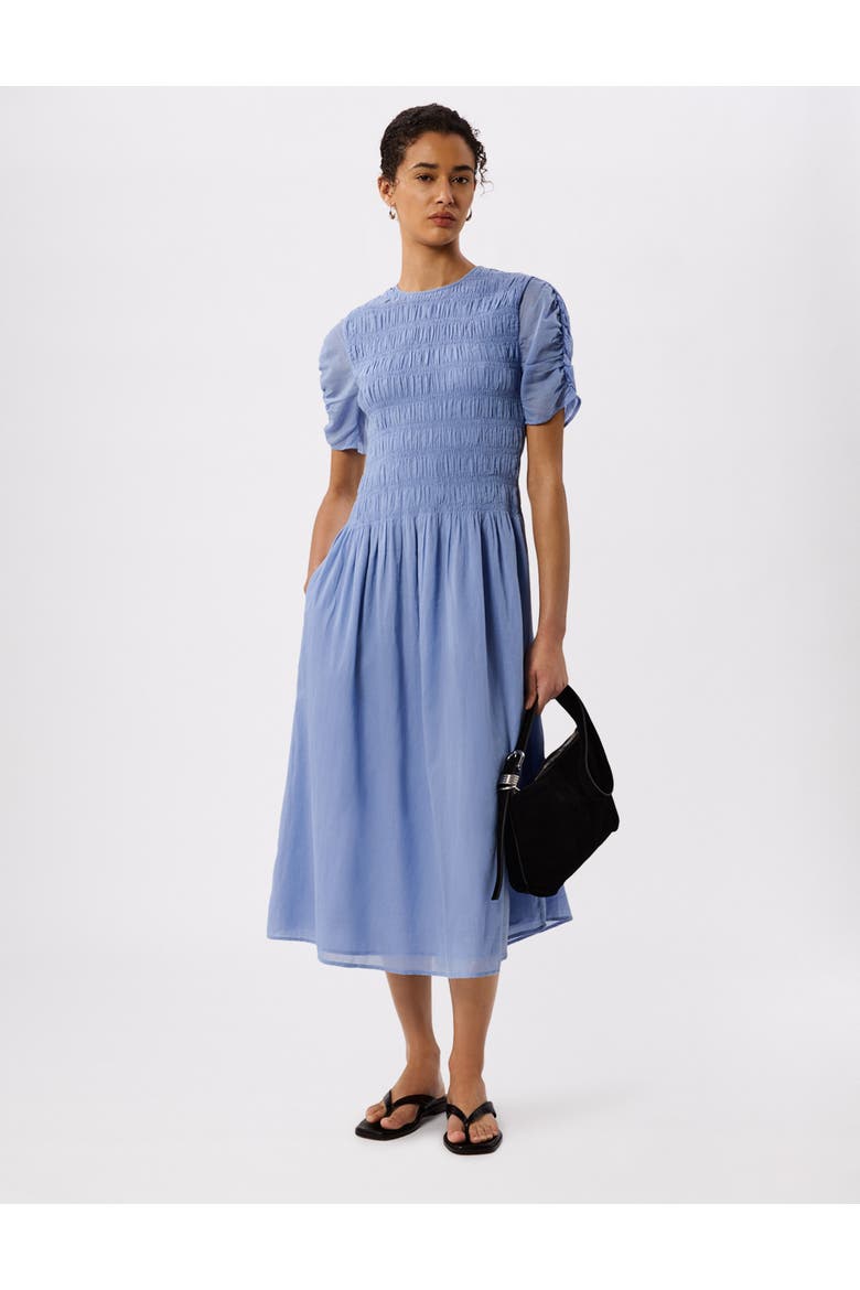 Avery Smocked Midi Dress, Main, color, Pale Blue