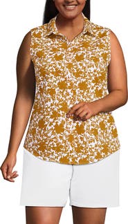 Lands' End Plus Size No Iron Sleeveless Shirt