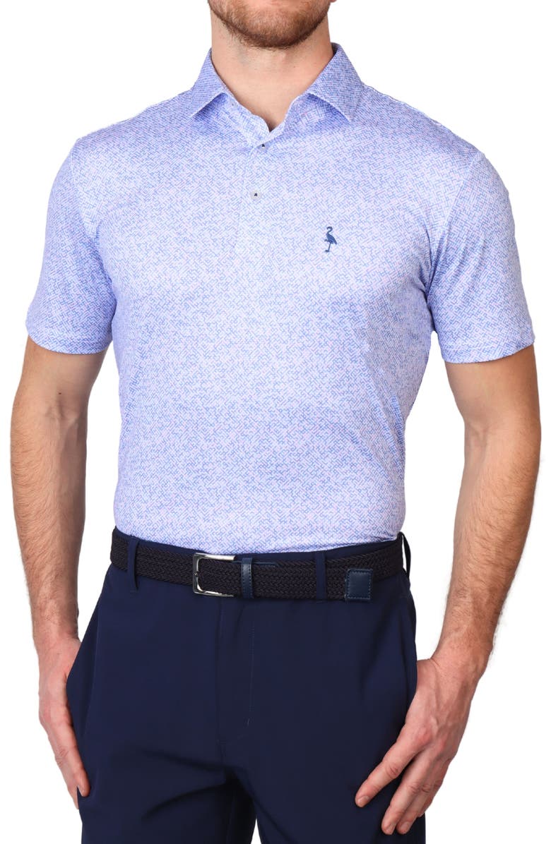TailorByrd Abstract Maze Performance Polo, Alternate, color, Blue