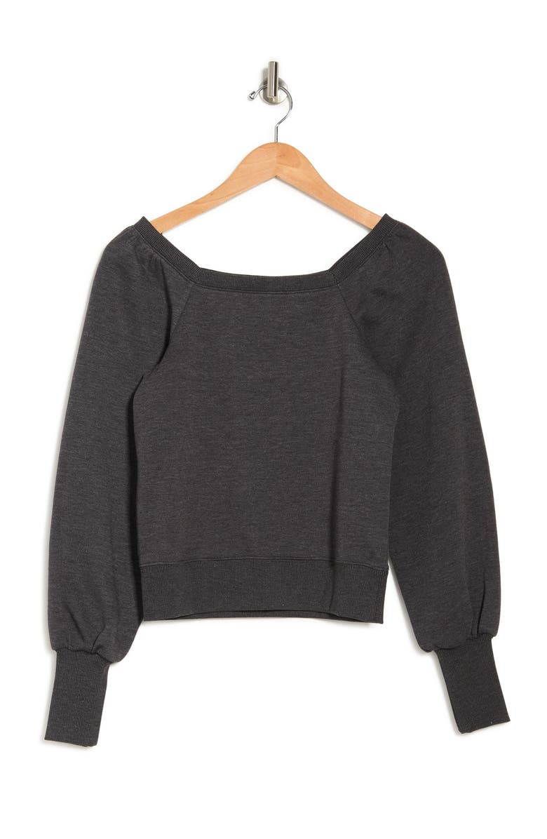 Rebecca Minkoff Ariel Square Neck Puff Sleeve Sweatshirt, Alternate, color, 