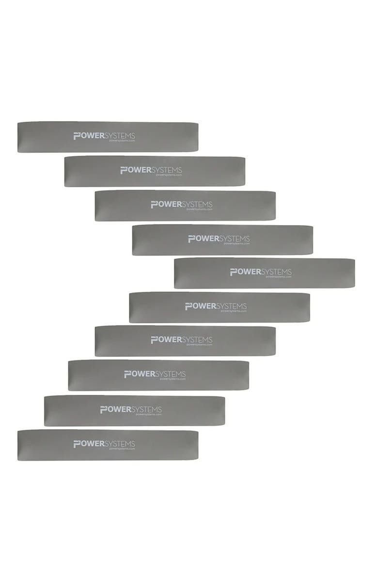 Power system 9" Mini Versa-Loop Bands 10-Pack, Portable Resistance Bands, Main, color, Grey