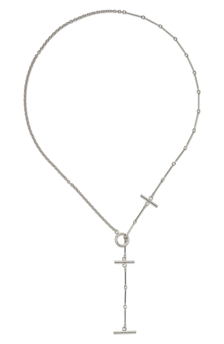 Lady Grey Triplet Toggle Y-Necklace, Main, color, Silver