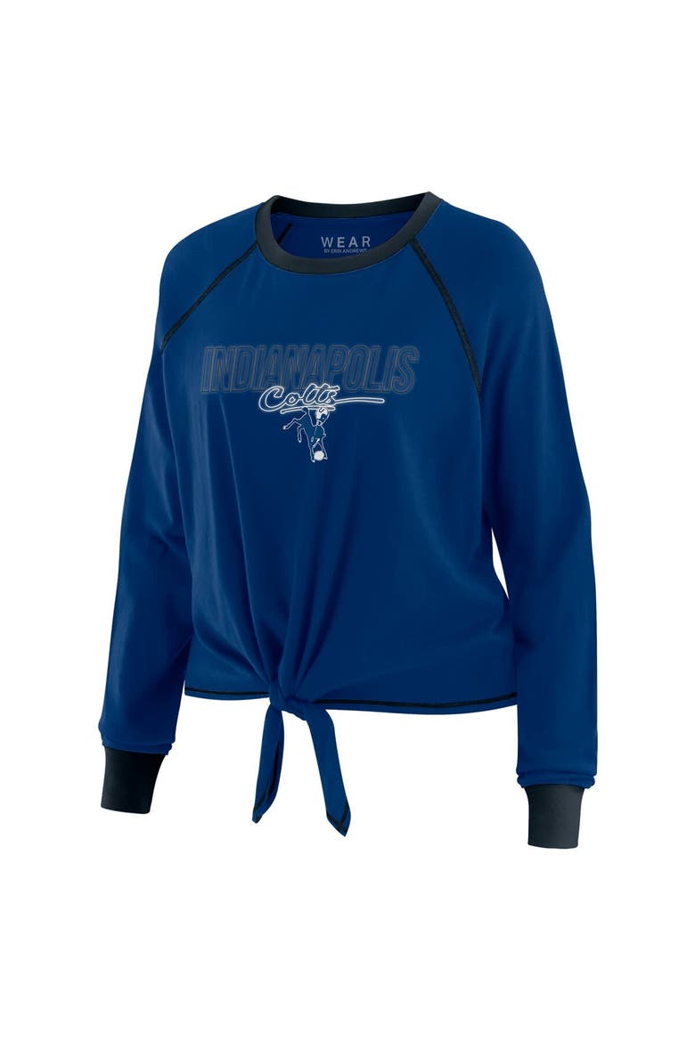 Women's WEAR by Erin Andrews Royal Indianapolis Colts Tie-Front Long Sleeve T-Shirt, Alternate, color, Royal