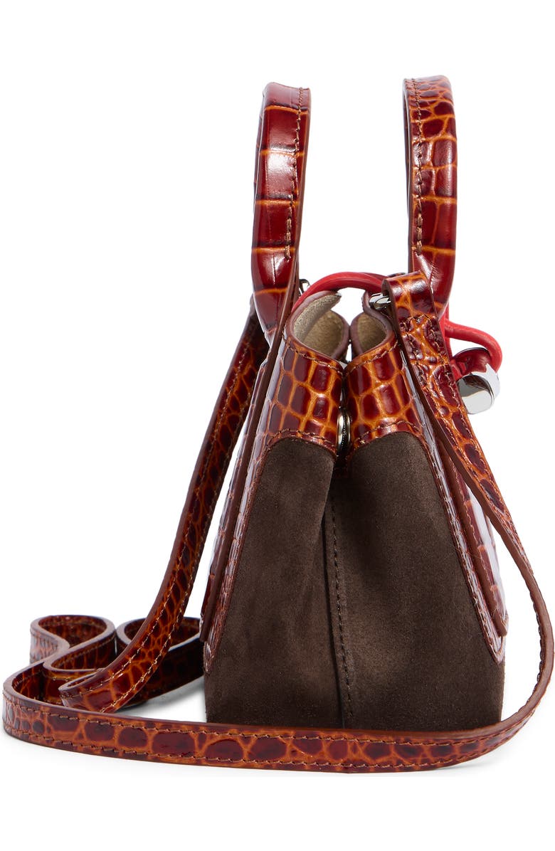 Longchamp Le Roseau Mixed Leather Handbag, Alternate, color, Cognac