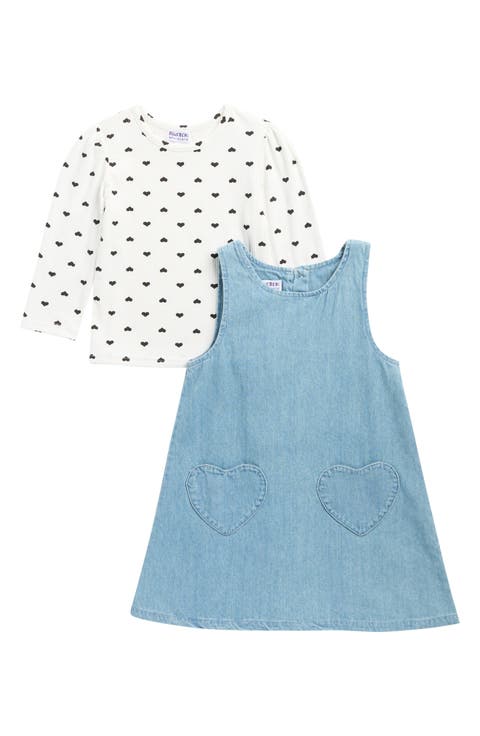 Kids' T-Shirt & Denim Dress Set (Toddler & Little Kid)