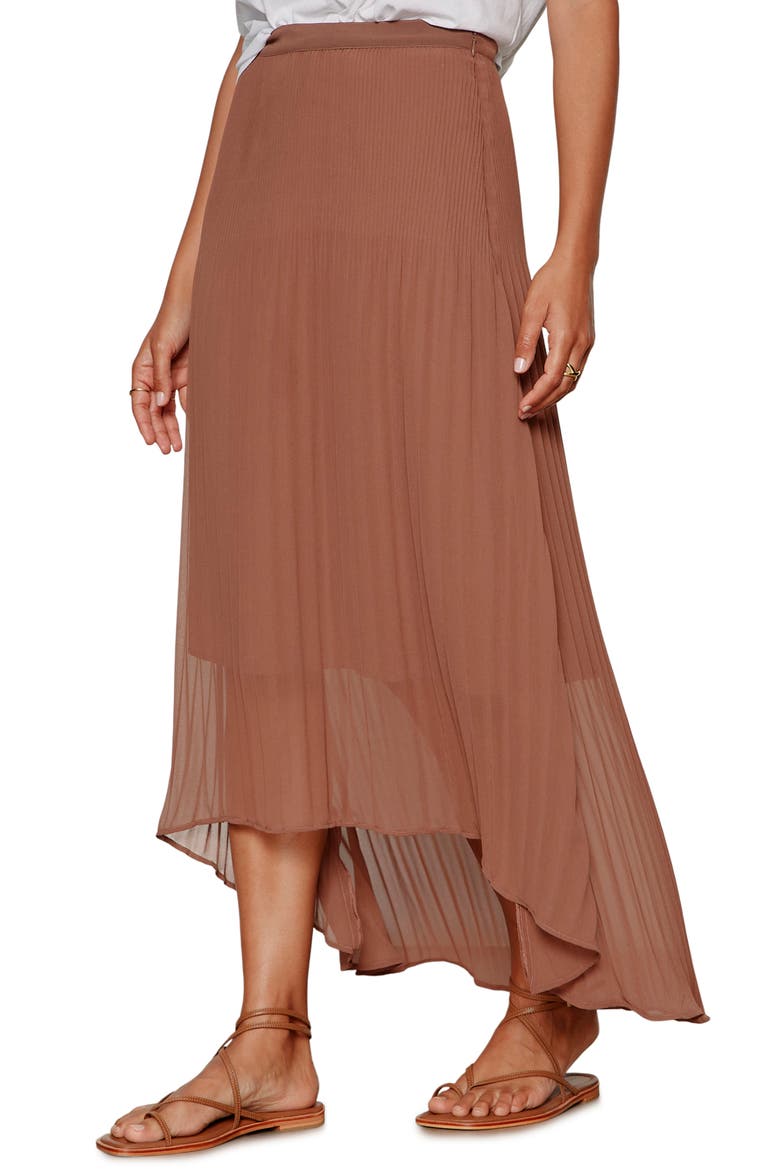 Meant to Be Pleated Midi Skirt, Alternate, color, MUD BATH BROWN