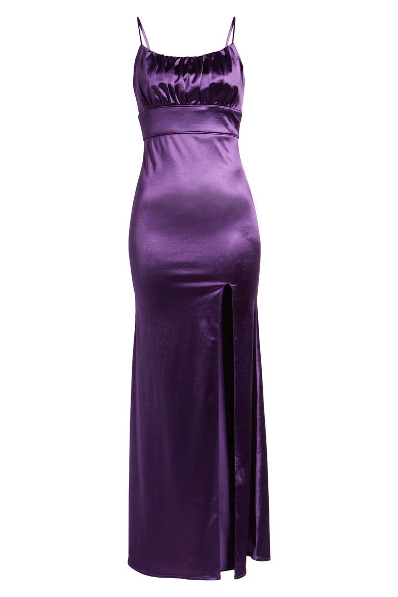 Under the Spotlight Sleeveless Satin Gown, Alternate, color, PURPLE