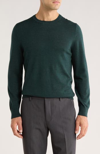 Nordstrom Washable Merino Wool Crewneck Sweater In Green