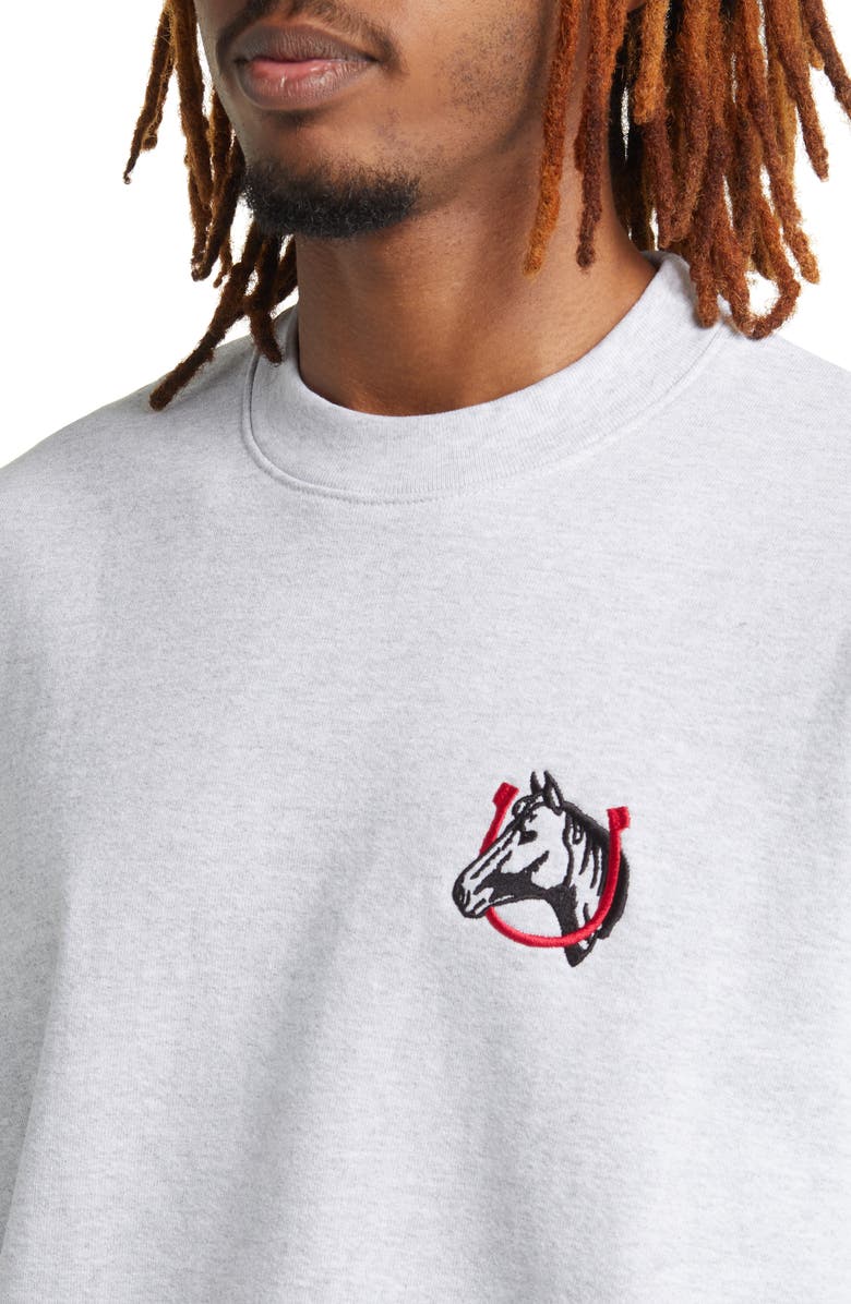 ONE OF THESE DAYS Horse Shoe Embroidered Sweatshirt, Alternate, color, 
