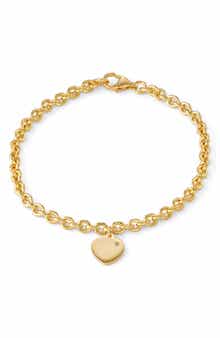 FZN Diamond Heart Charm Bracelet