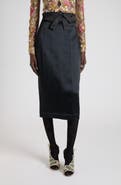Valentino Bow Detail Satin Midi Skirt