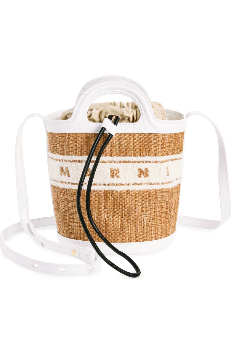 Marni Mini Tropicalia Faux Raffia Bucket Bag, Main, color,