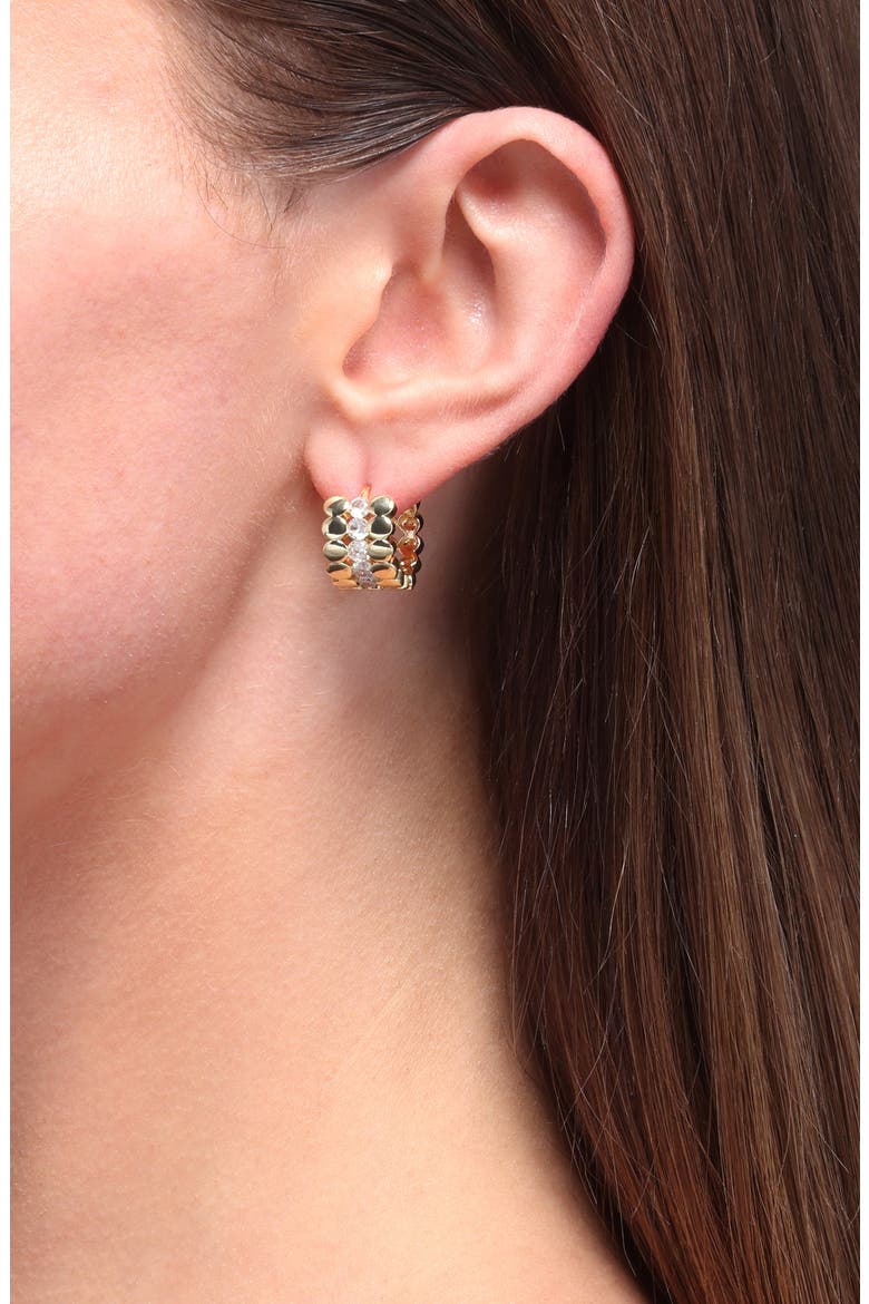 Nora Cubic Zirconia Hoop Earrings, Alternate, color, GOLD