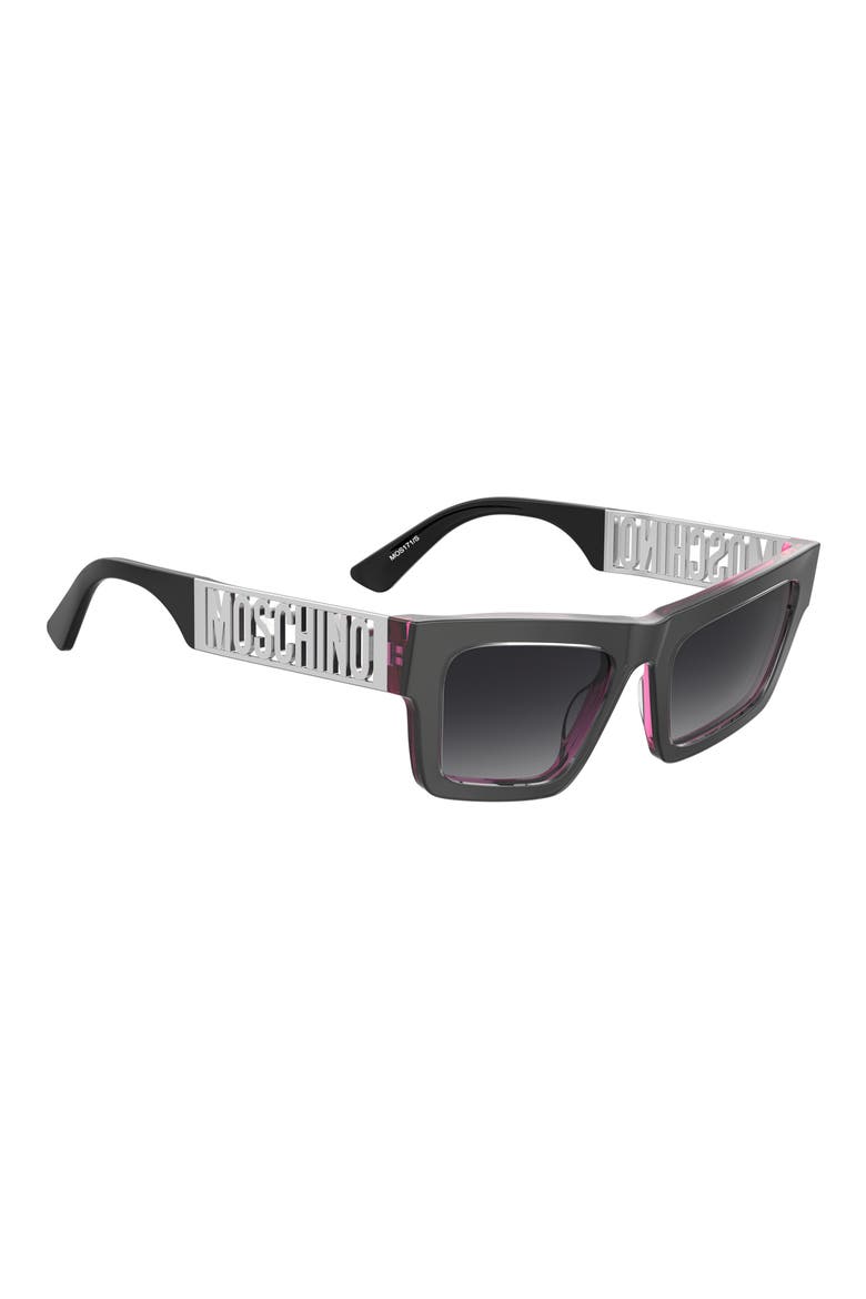MOS171/S 53mm Gradient Rectangular Sunglasses, Alternate, color, METALIZED GREY
