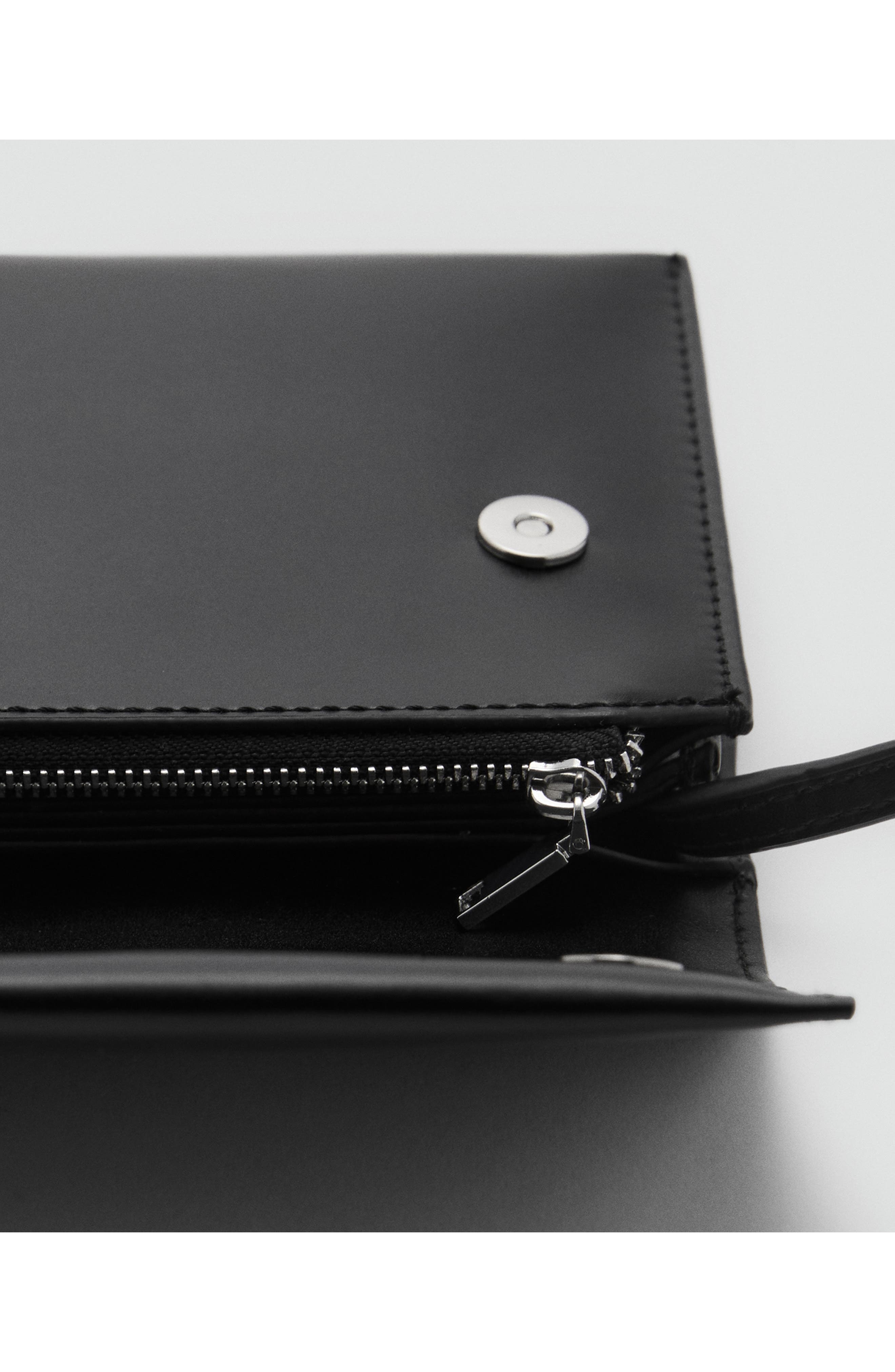 MANGO Faux Leather Crossbody Bag, Alternate, color, Black