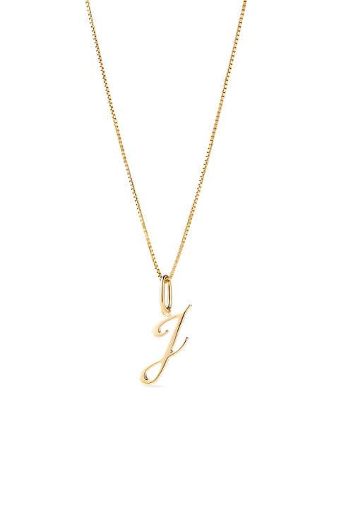 Solid Yellow Gold - Script Letter Necklace