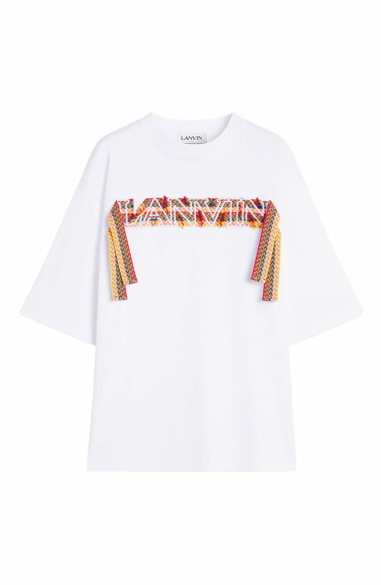 Lanvin Curb Lace Lanvin Oversized T-Shirt, Alternate, color, Optic White