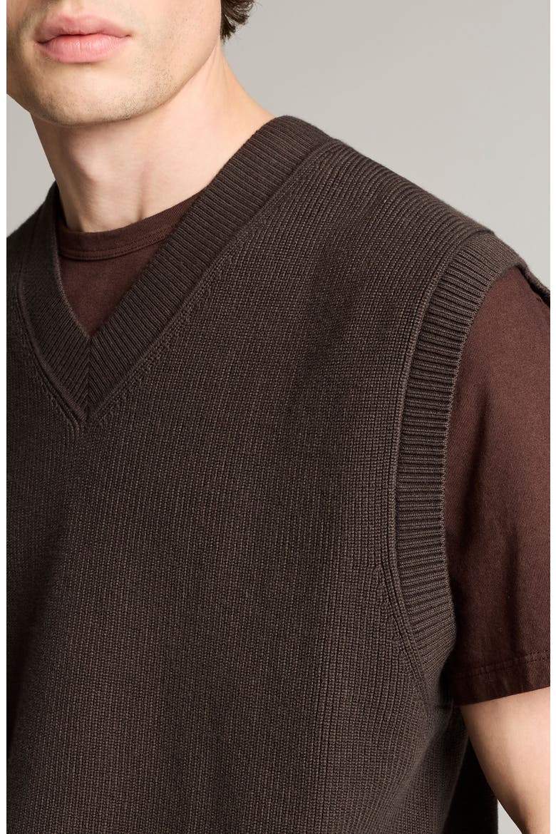 Heirloom Shaker Sweater Vest, Alternate, color, ARABICA