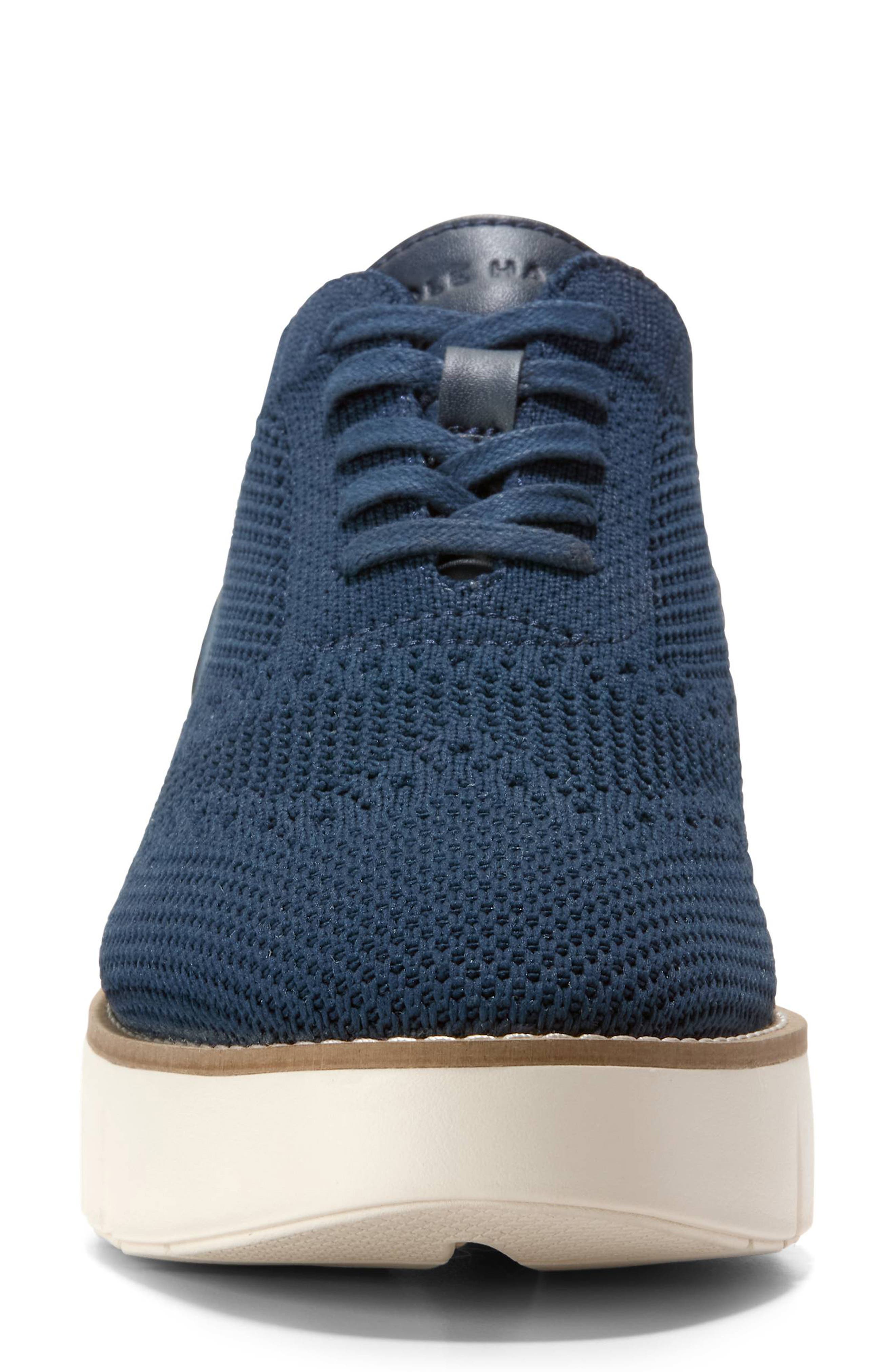 Grand City Platform Oxford, Alternate, color, NAVY KNIT/ IVORY