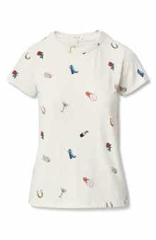 rag & bone Allover Print Short Sleeve Cotton T-Shirt
