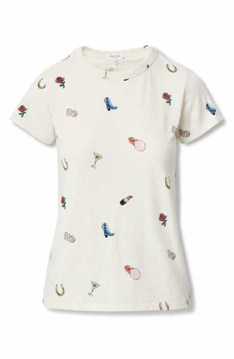 rag & bone Allover Print Short Sleeve Cotton T-Shirt