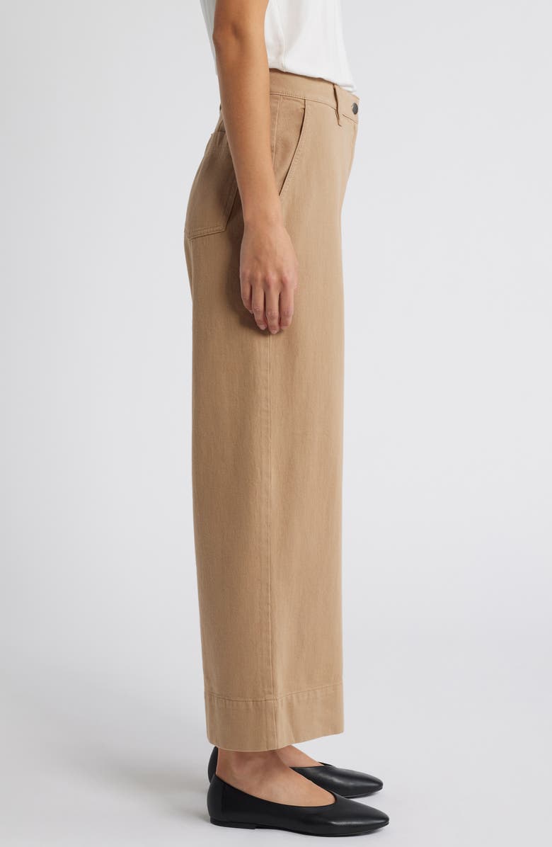 Eileen Fisher High Waist Wide Leg Ankle Pants, Alternate, color, Biscuit