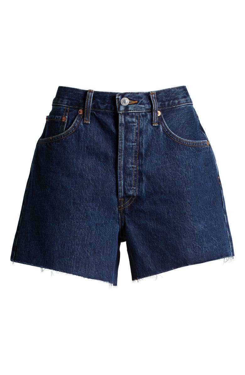 Re/Done '90s Raw Hem Low Slung Organic Cotton Denim Shorts, Alternate, color, Heritage Rinse