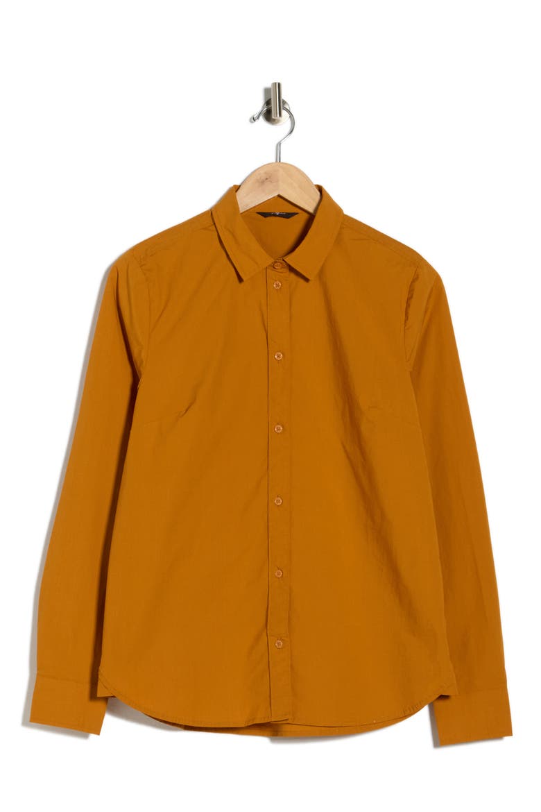 Classic Long Sleeve Button-Up Shirt, Alternate, color, CARAMEL
