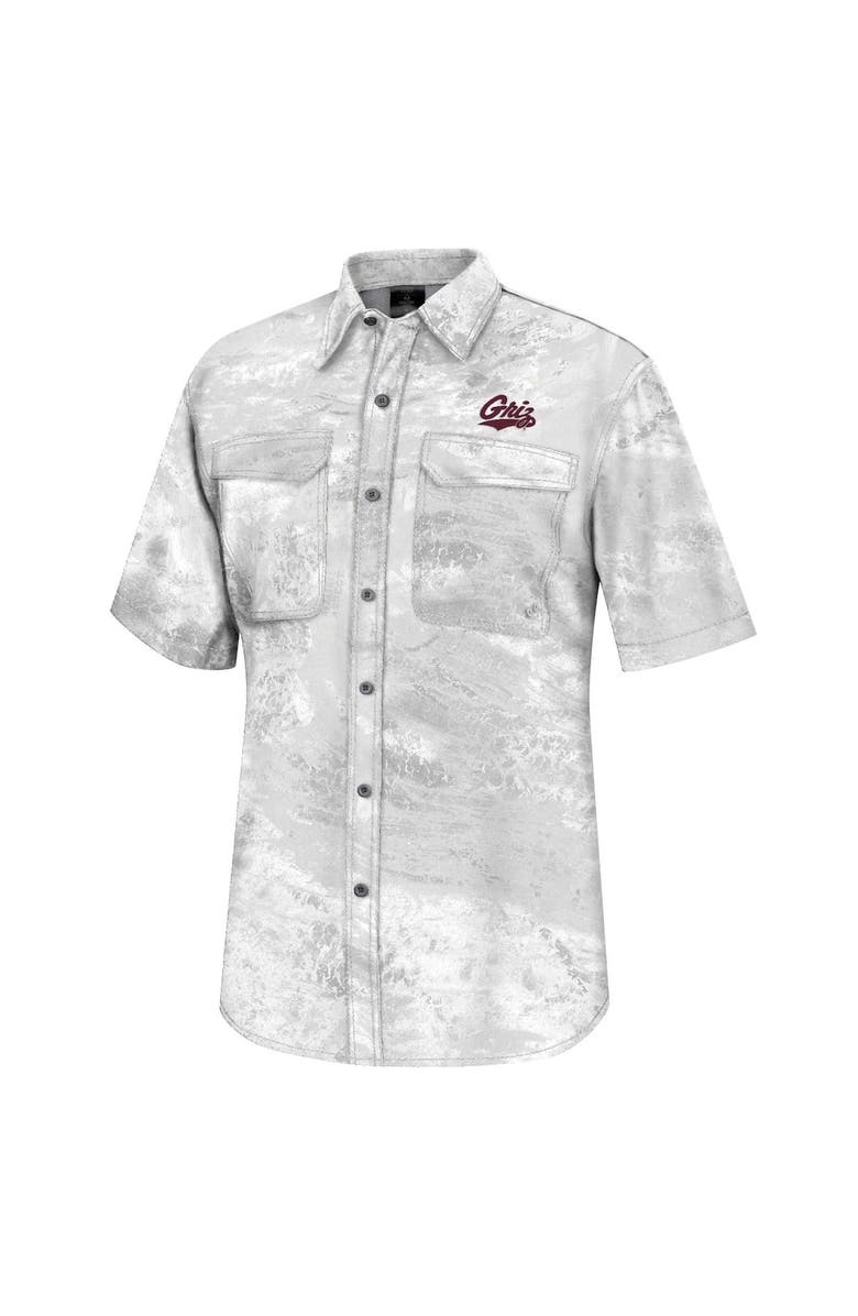 COLOSSEUM Men's Colosseum  White Montana Grizzlies Realtree Aspect Charter Full-Button Fishing Shirt, Alternate, color, White