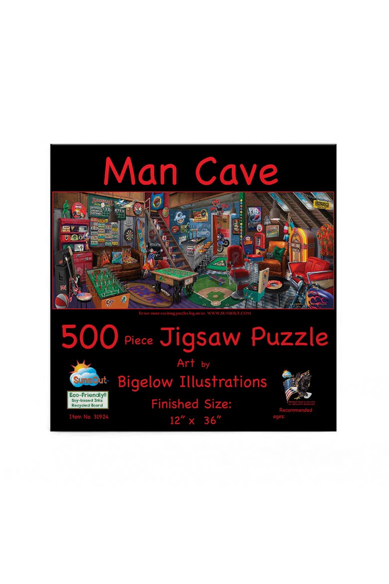 Man Cave 500 piece Jigsaw Puzzle for Adults, Alternate, color, Multicolor