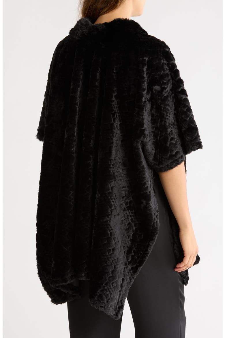 Textured Knit Poncho, Alternate, color, BLACK