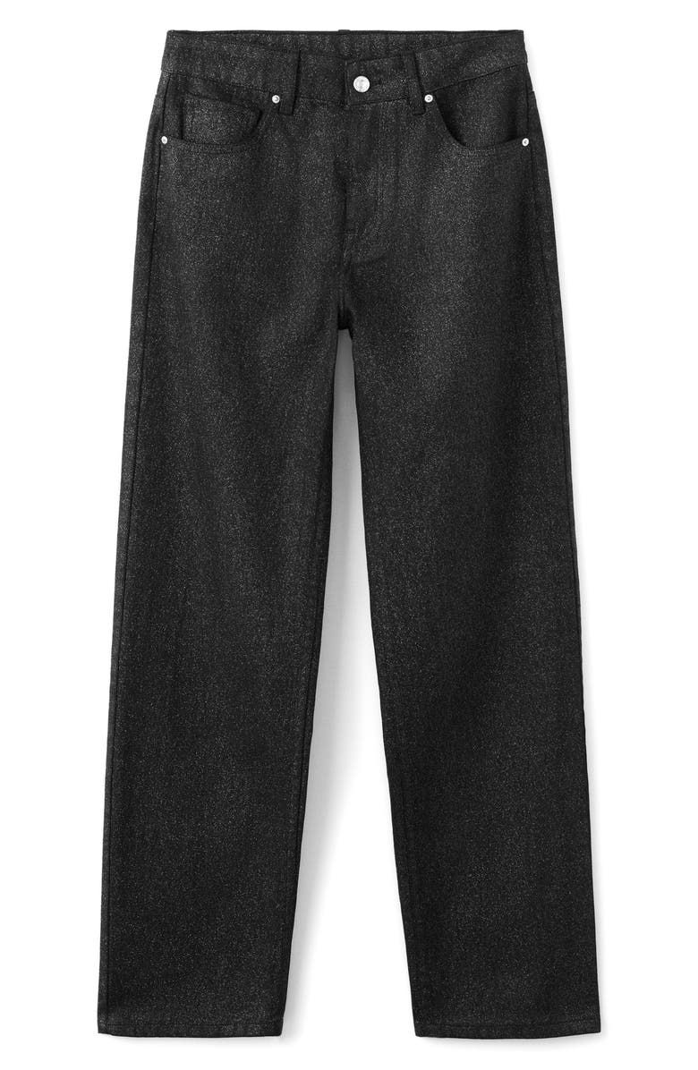 MANGO Metallic Straight Leg Jeans, Alternate, color,