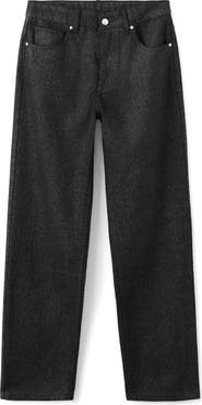 MANGO Metallic Straight Leg Jeans