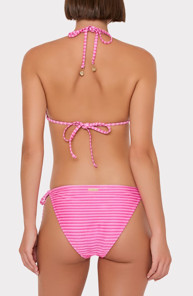 Milly Metallic Stripe String Bikini Bottoms, Alternate, color,