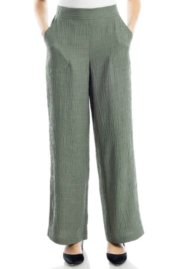 Max Studio Textured Woven Wide Leg Pants