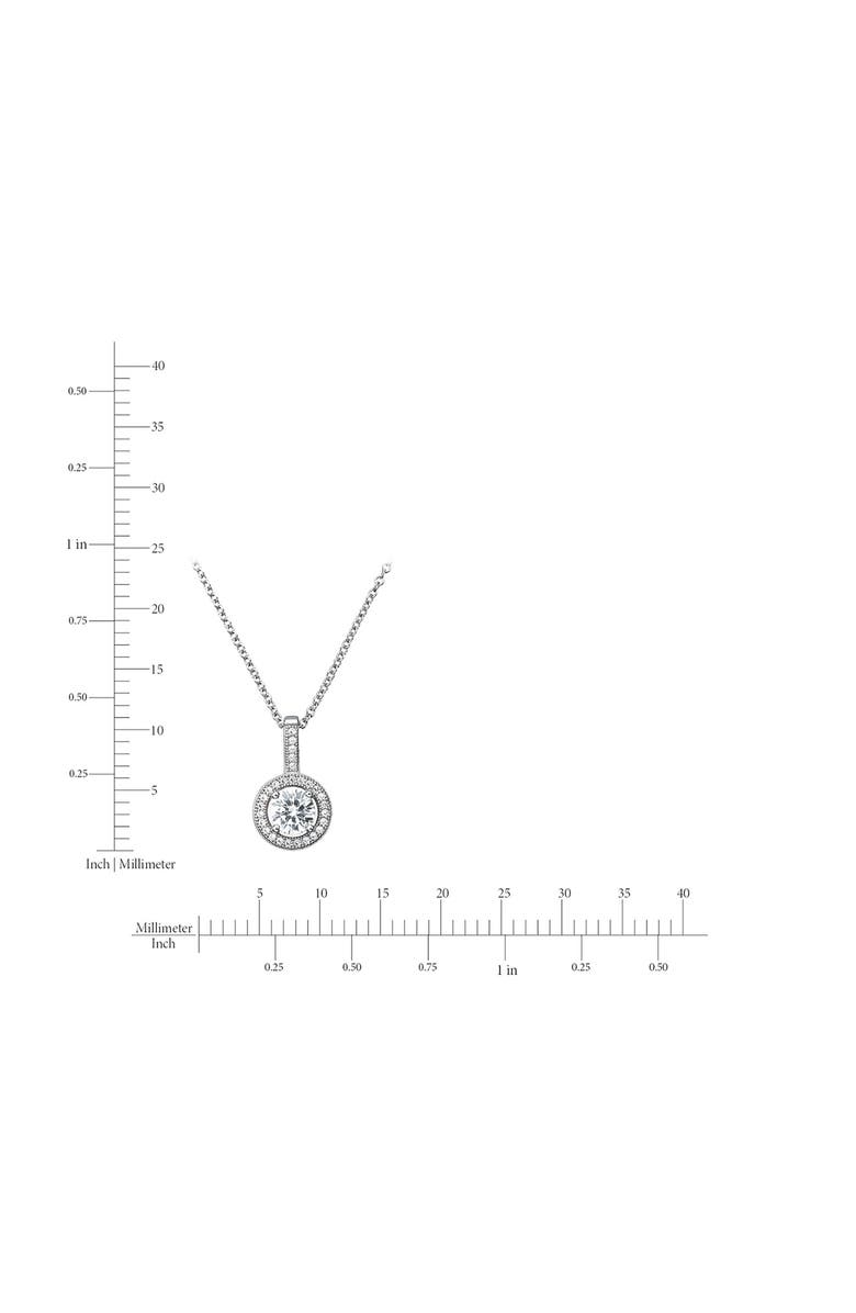 Crislu Brilliant Cut Cubic Zirconia Halo Pendant Necklace, Alternate, color, Pure Platinum/ Clear Stone