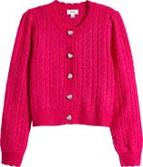 CeCe Heart Button Pointell Cardigan